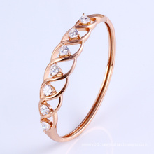 Latest Fashion Rose Color -Plated Pretty Zircon Bangle